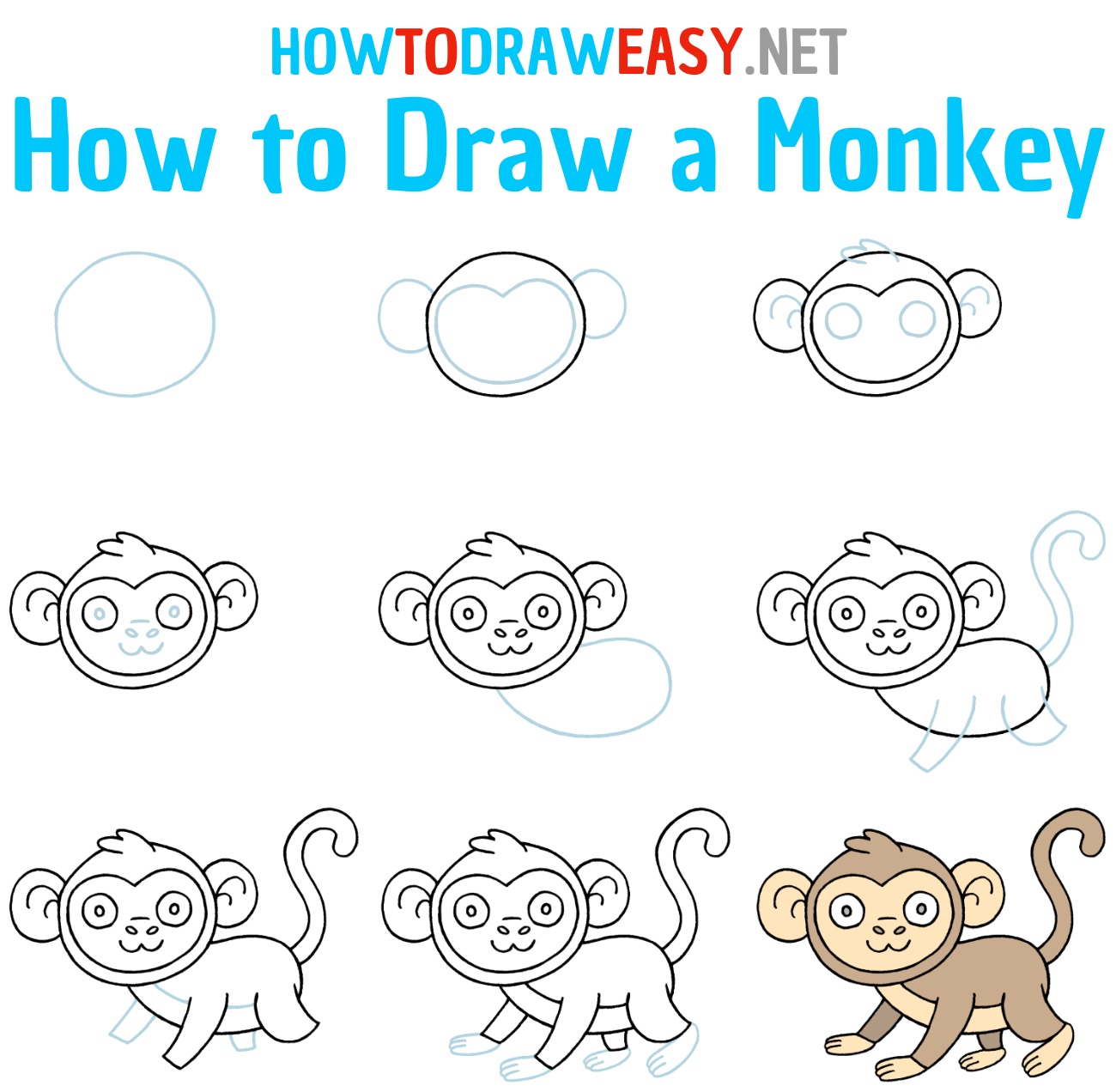 How to Draw a Monkey Step by Step