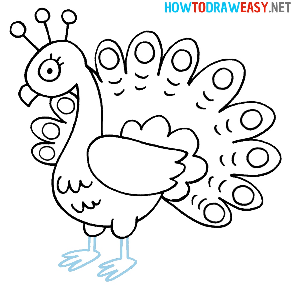 How to Draw a Peacock Easy