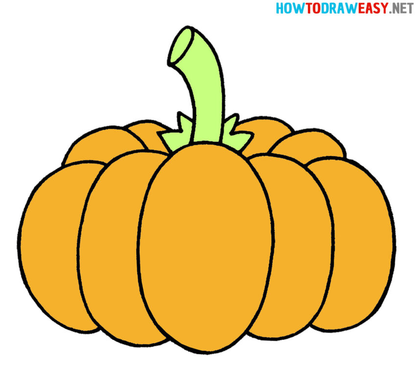 How to Draw a Pumpkin - How to Draw Easy