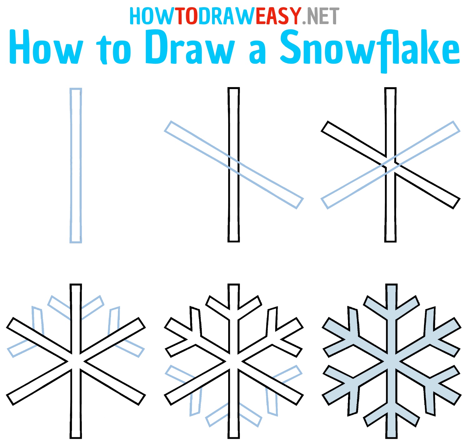 How to Draw a Snowflake Step by Step