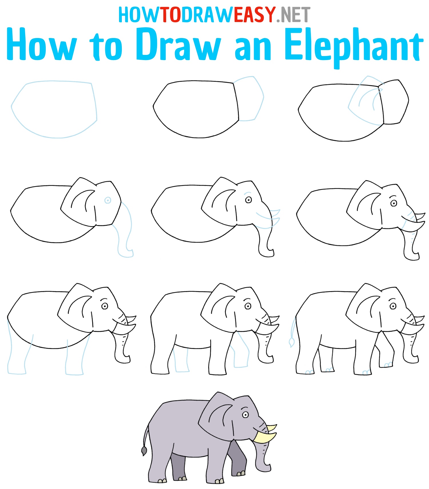 How to Draw an Elephant Step by Step