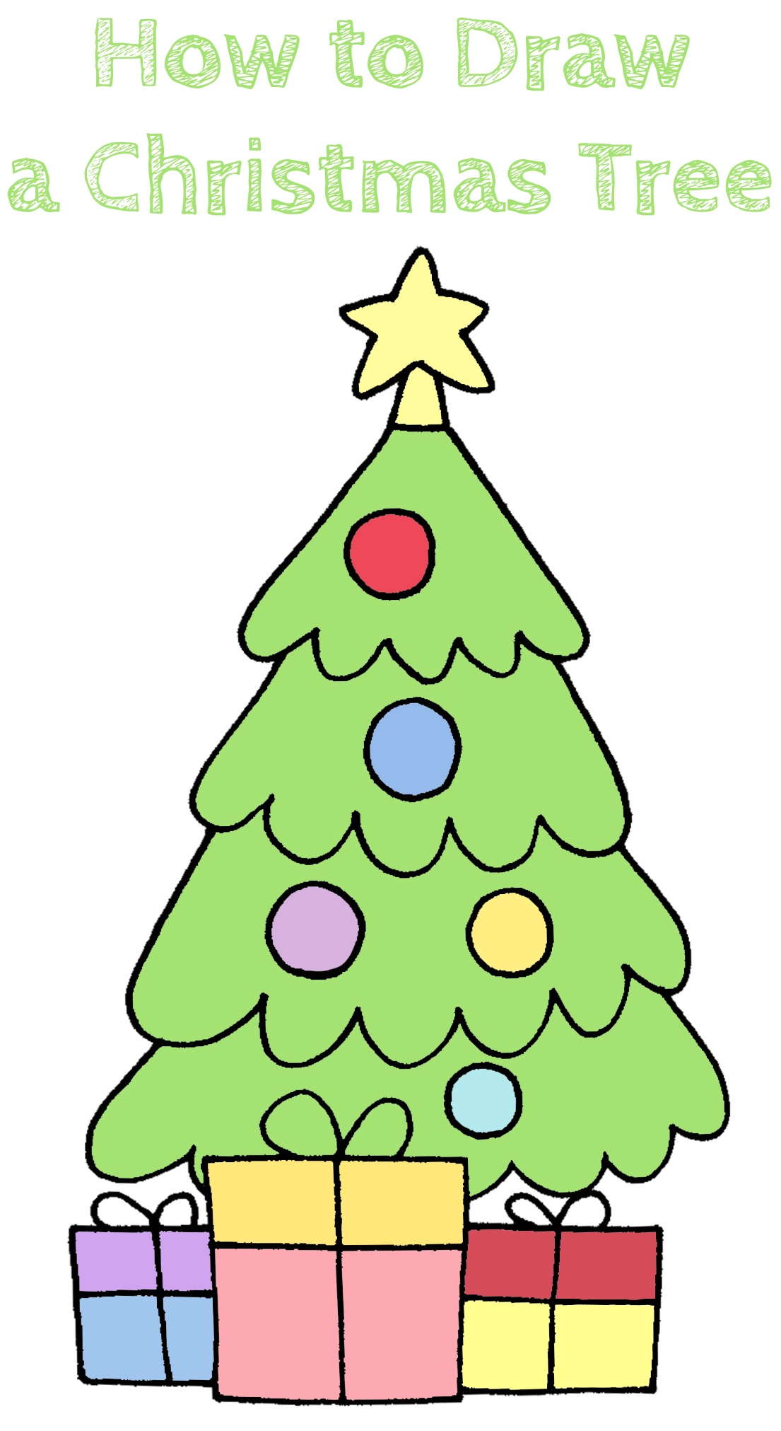 Simple Christmas Tree Drawing