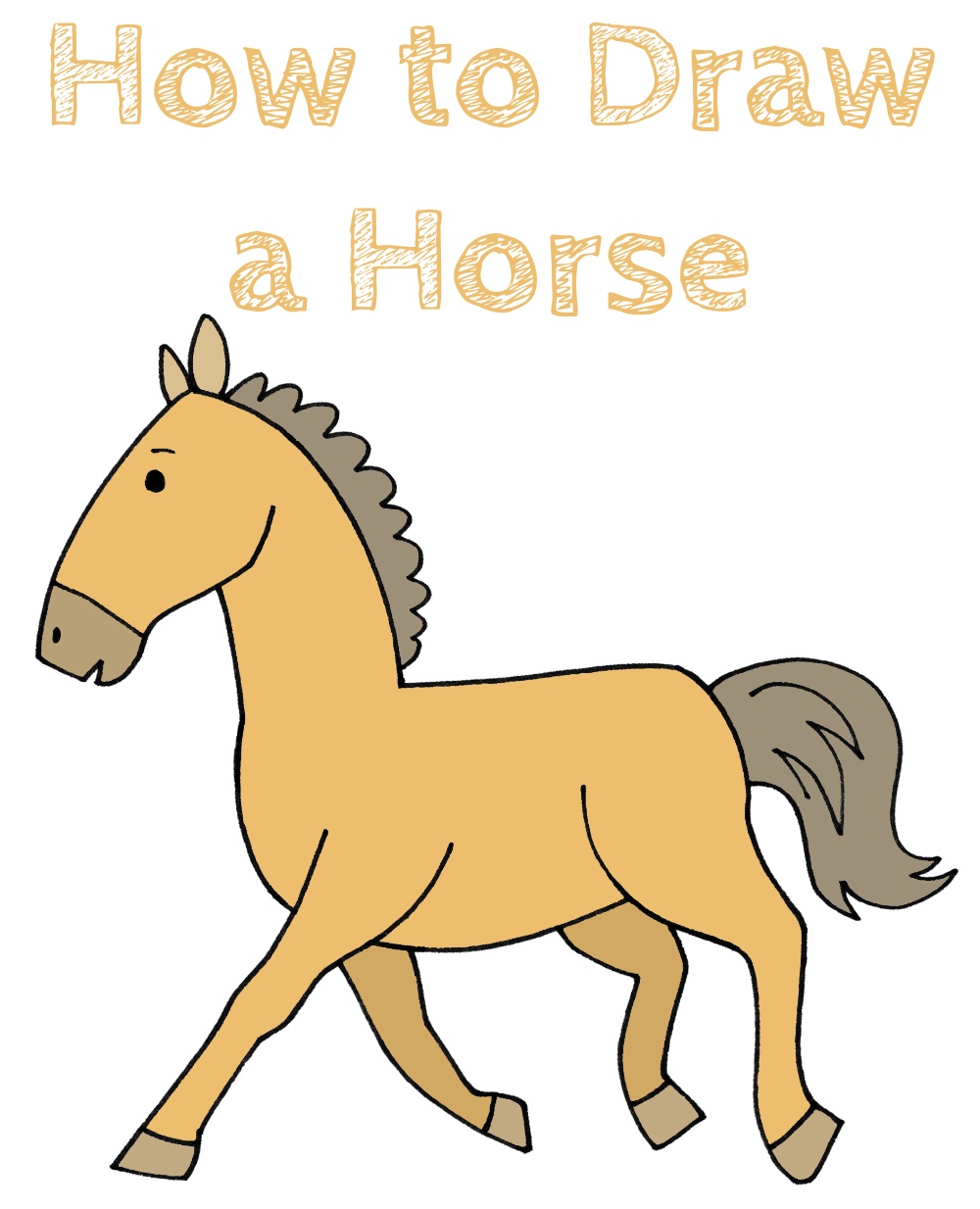 Step by Step How to Draw a Horse