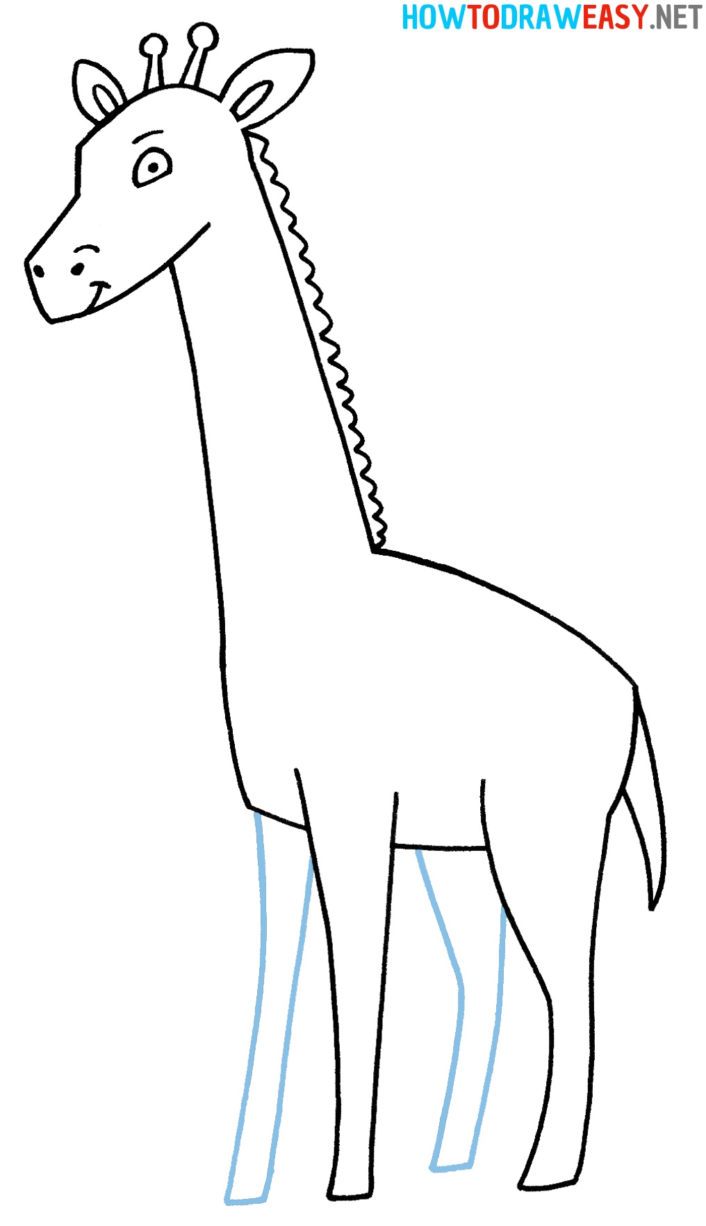 Step by step how to sketch a giraffe