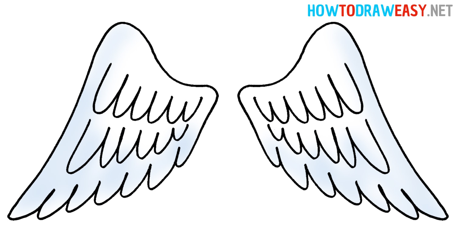 How To Draw Angel Wings How To Draw Easy