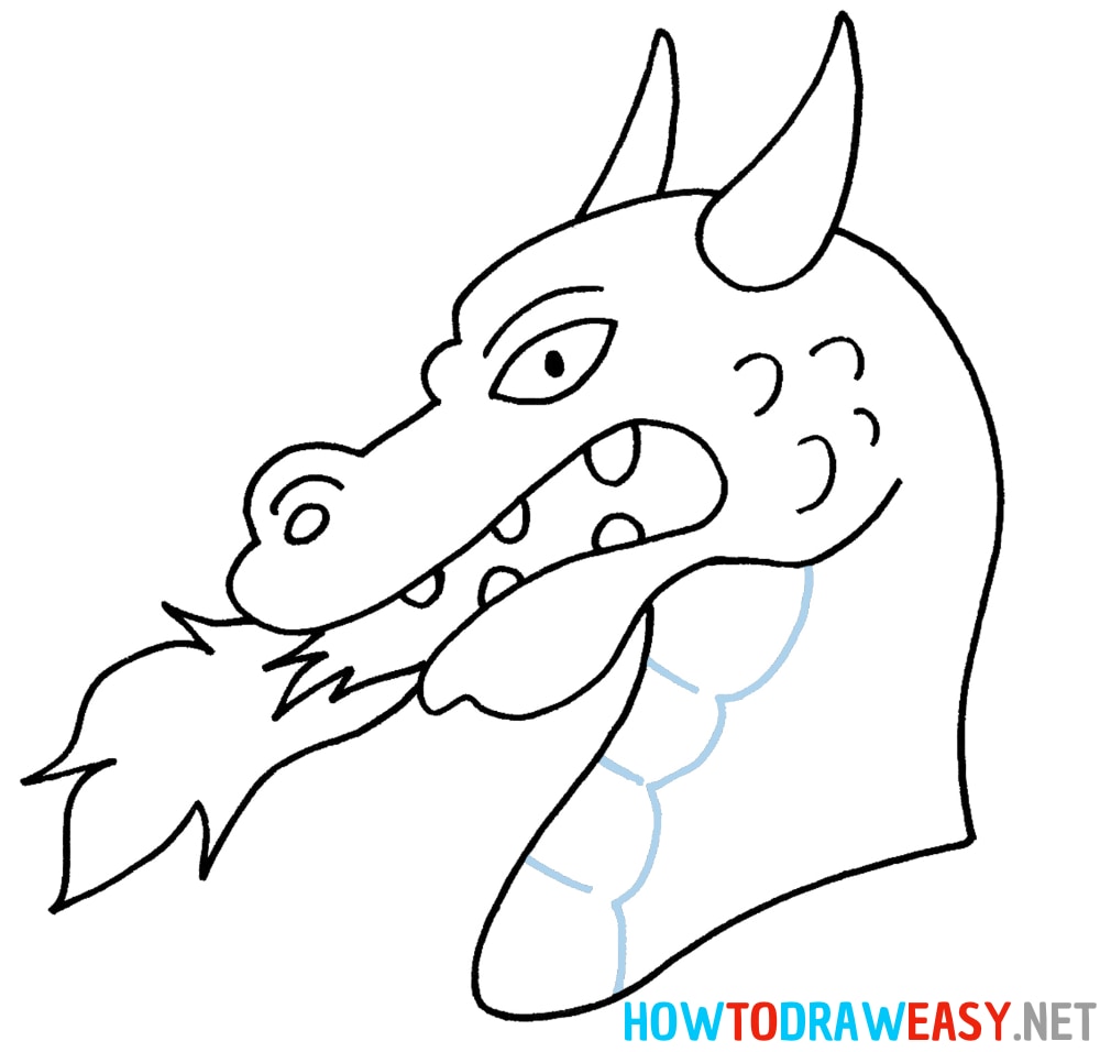 Dragon Head Drawing Tutorial