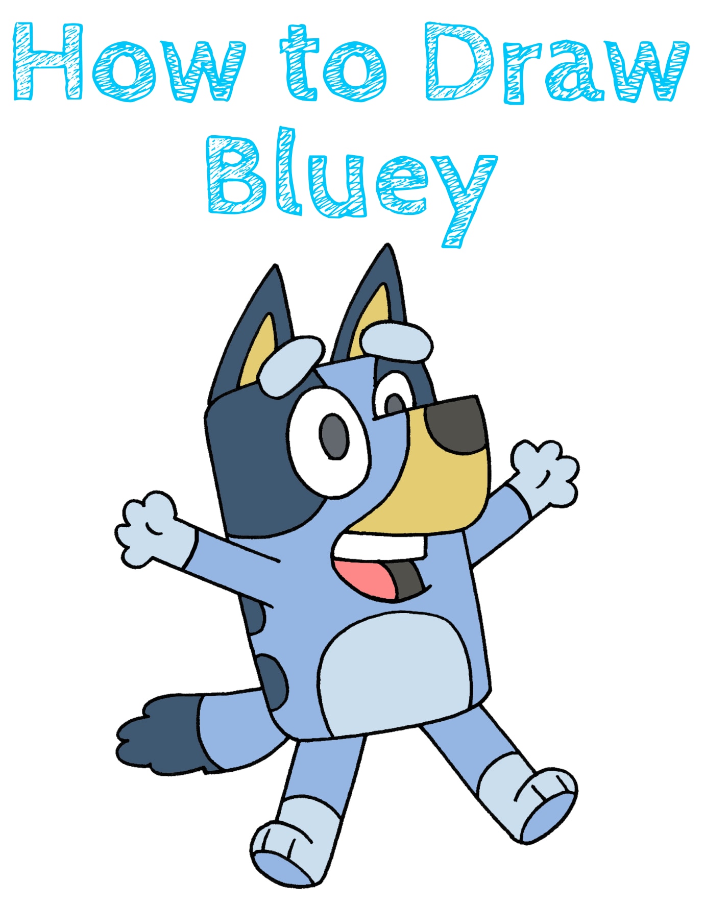 How to Draw Bluey Draw for Kids
