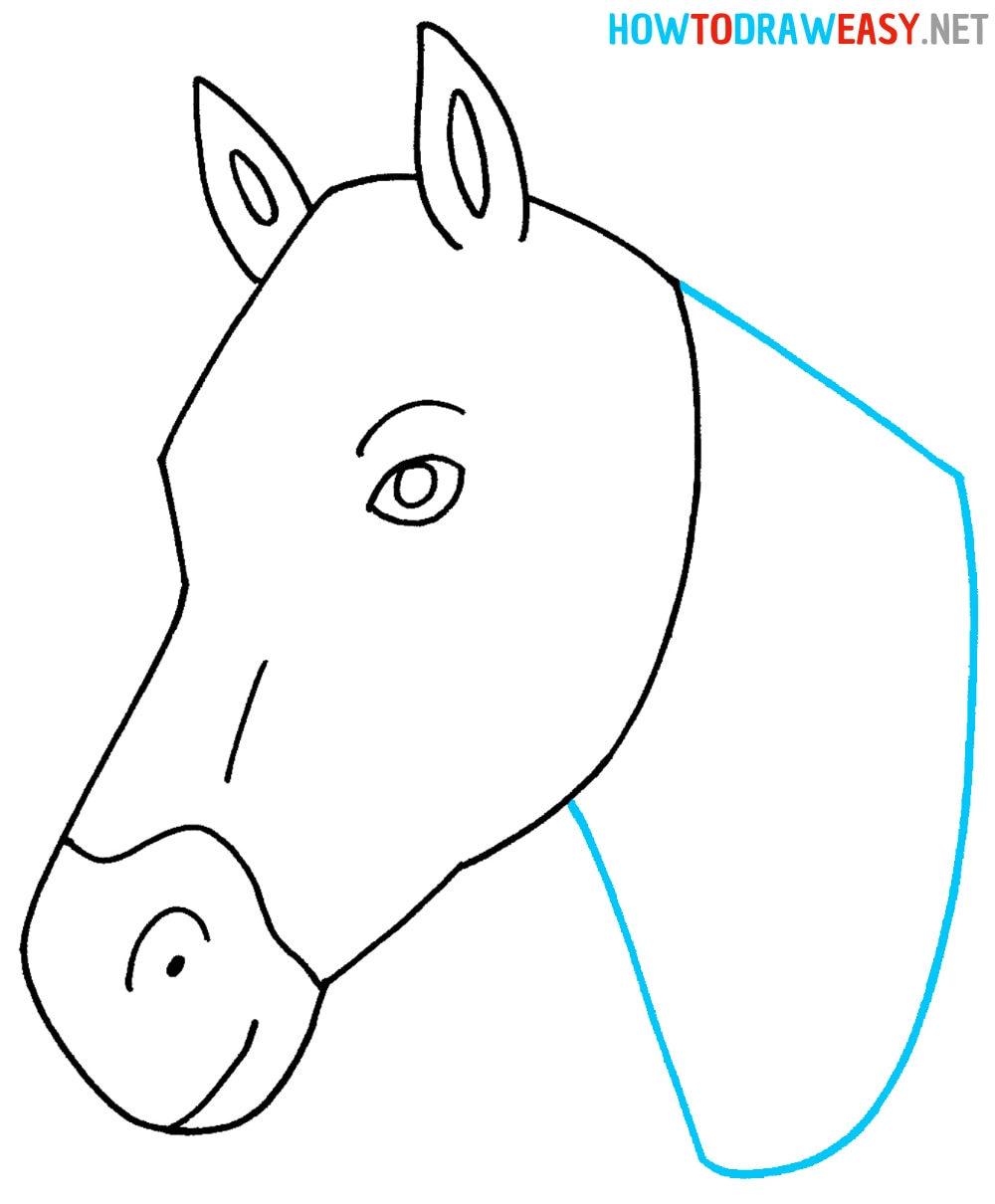 Easy Horse Head to Draw