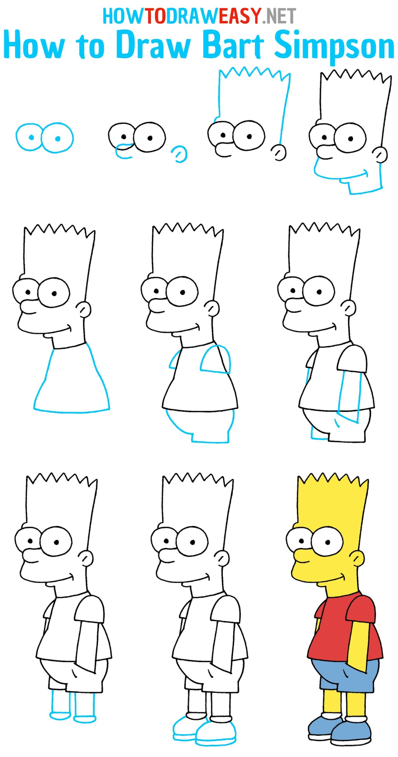 How to Draw Bart Simpson Step by Step