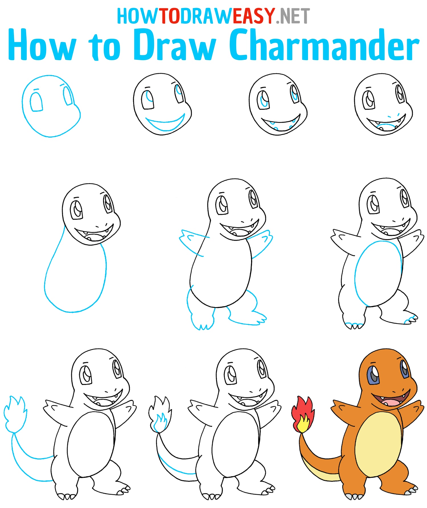 How to Draw Charmander Step by Step