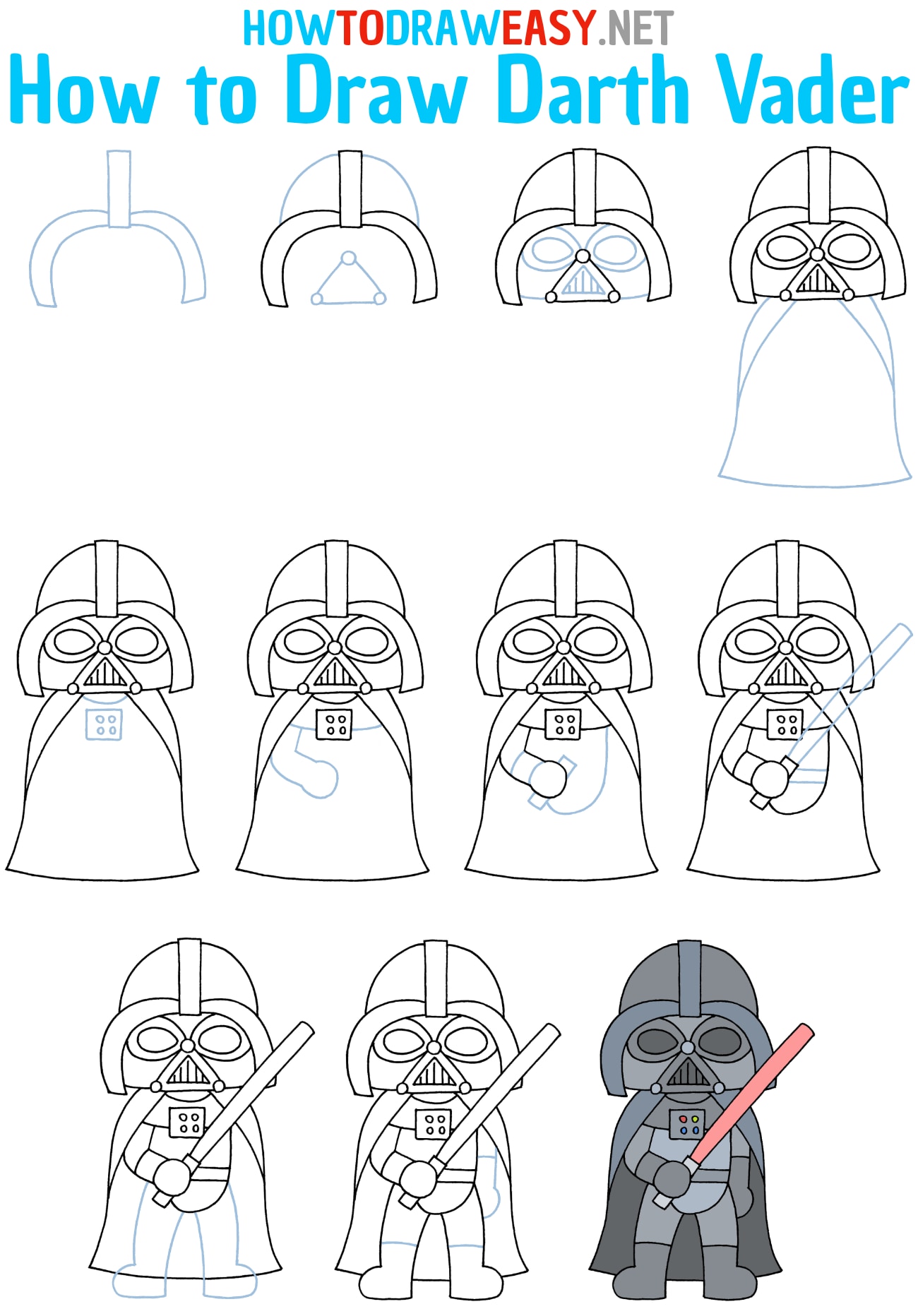 How to Draw Darth Vader Step by Step