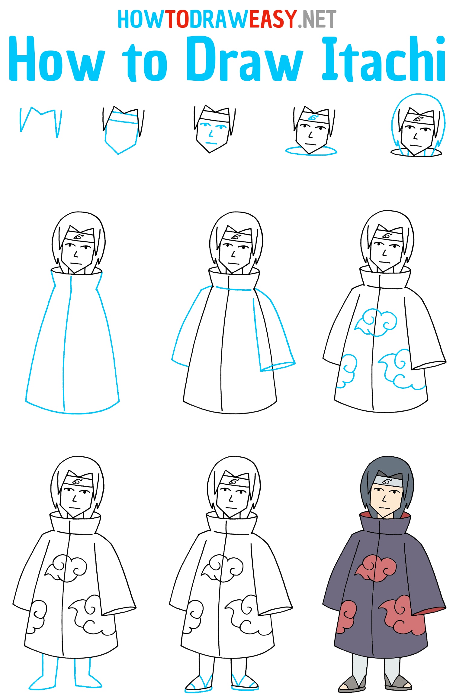 How to Draw Itachi Step by Step