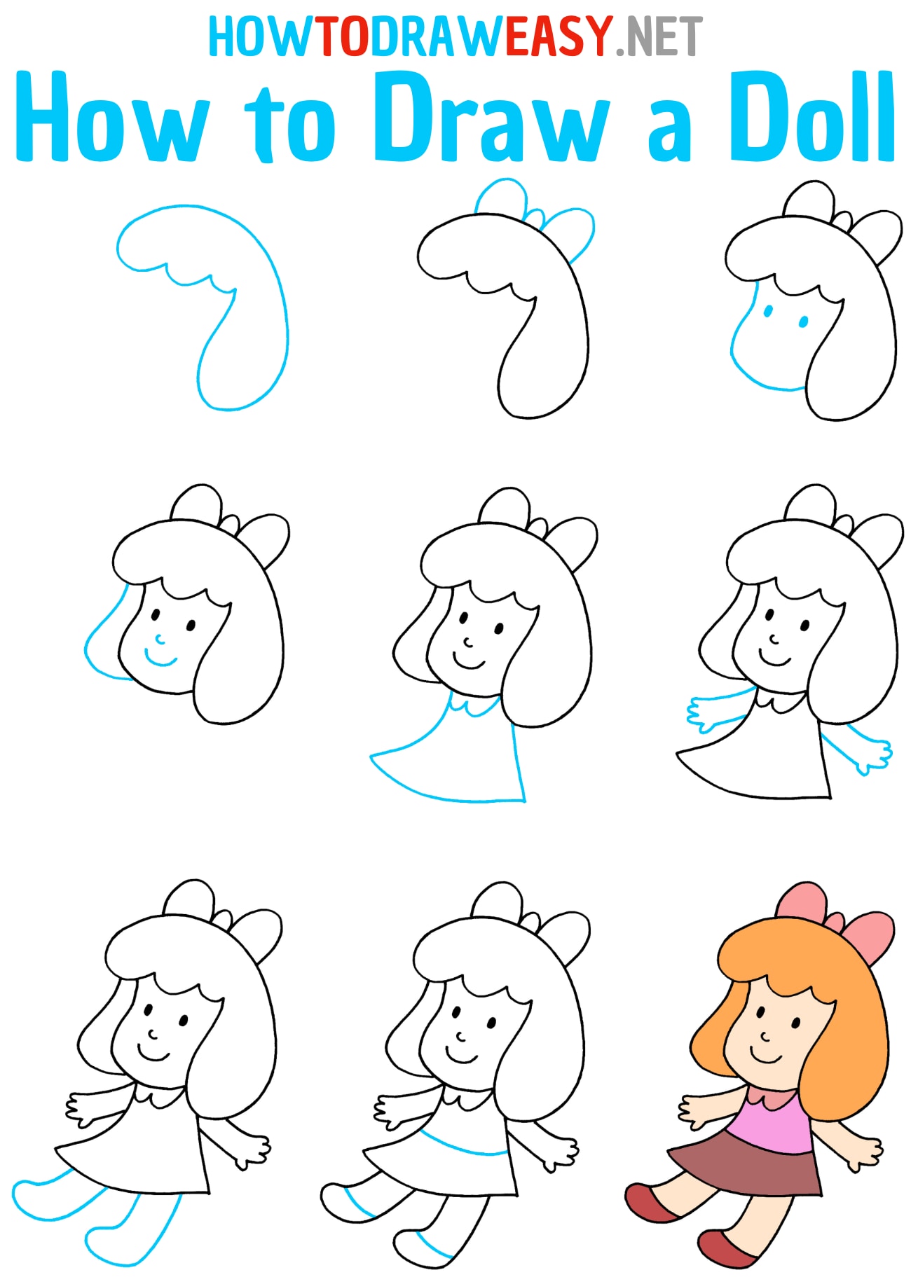 How to Draw a Doll Step by Step