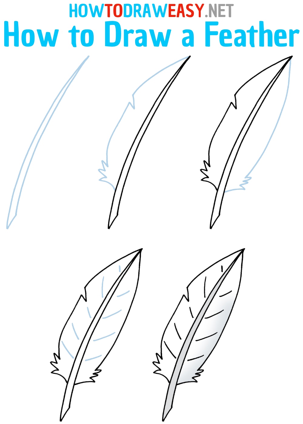 How to Draw a Feather Step by Step