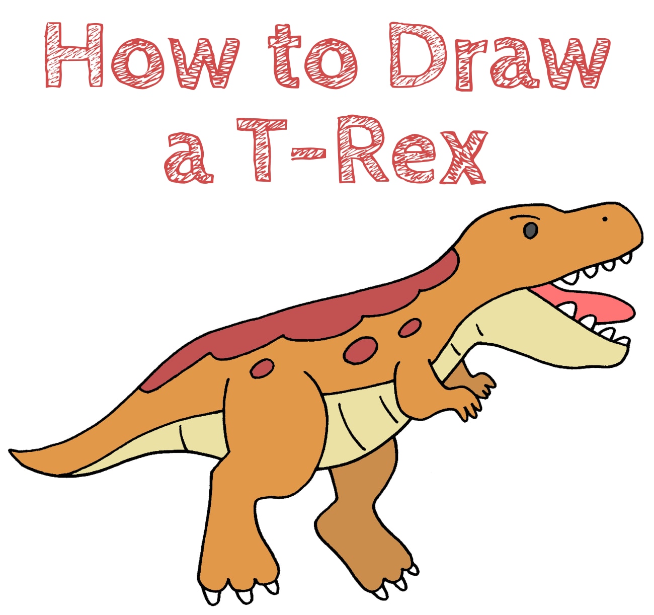 How to Draw a TRex Draw for Kids
