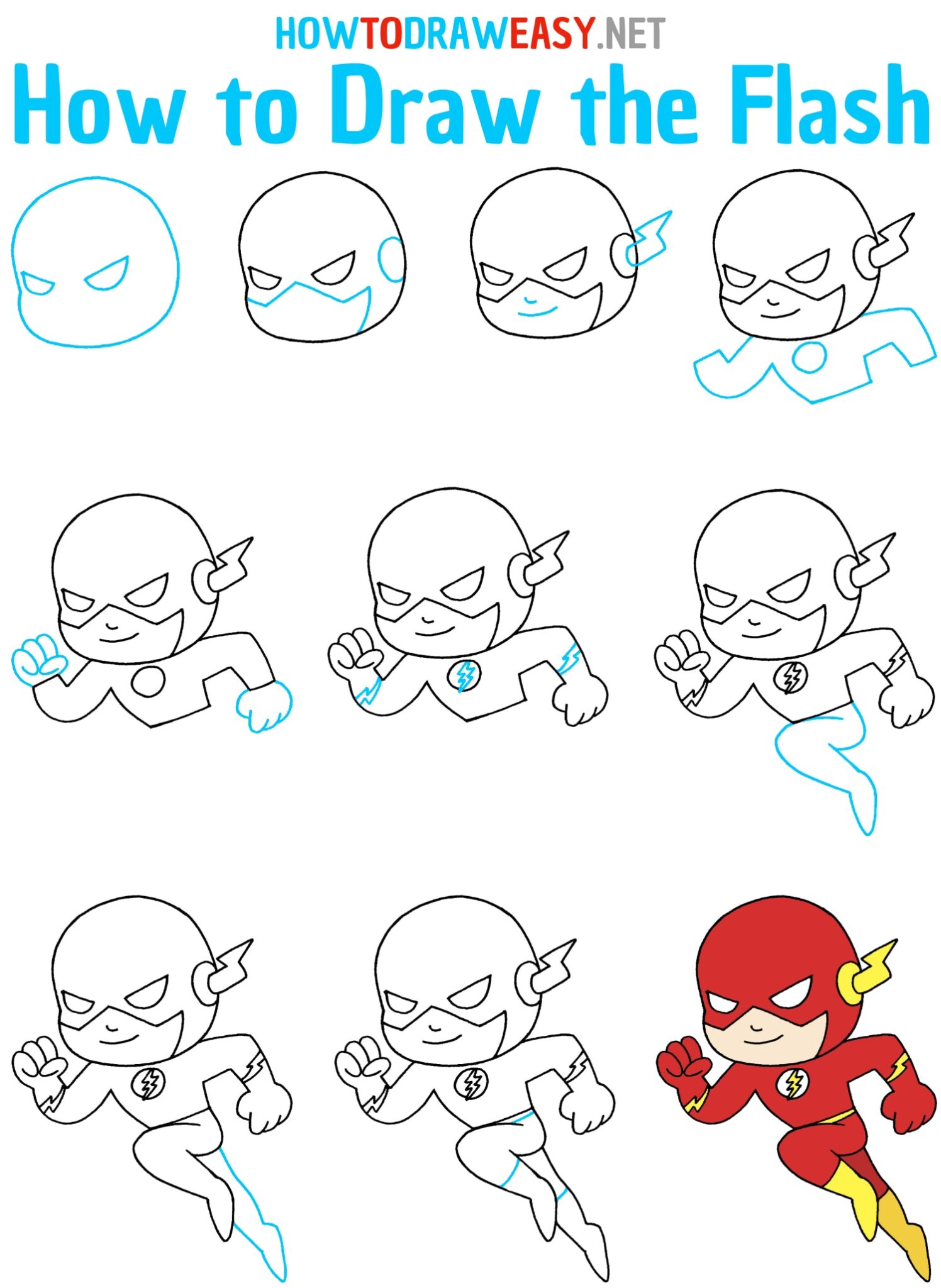 How to Draw The Flash - How to Draw Easy