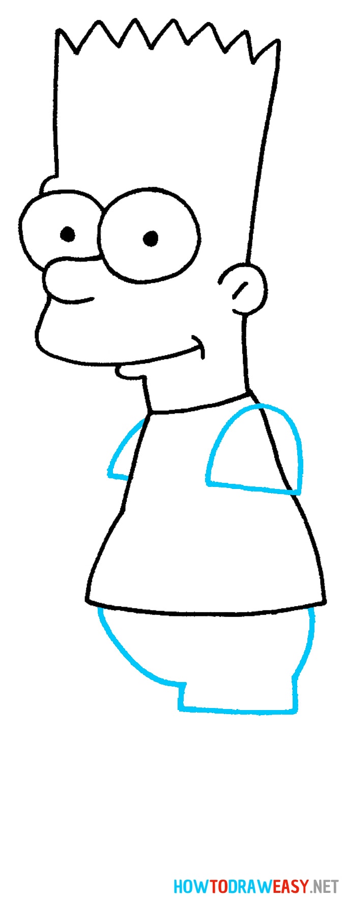 Step by Step Bart Simpson Drawing