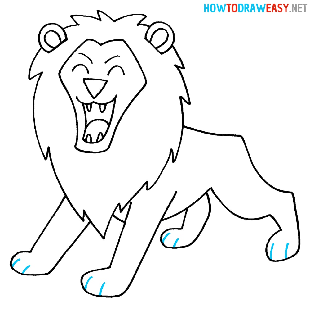 Step by Step Easy Lion Drawing