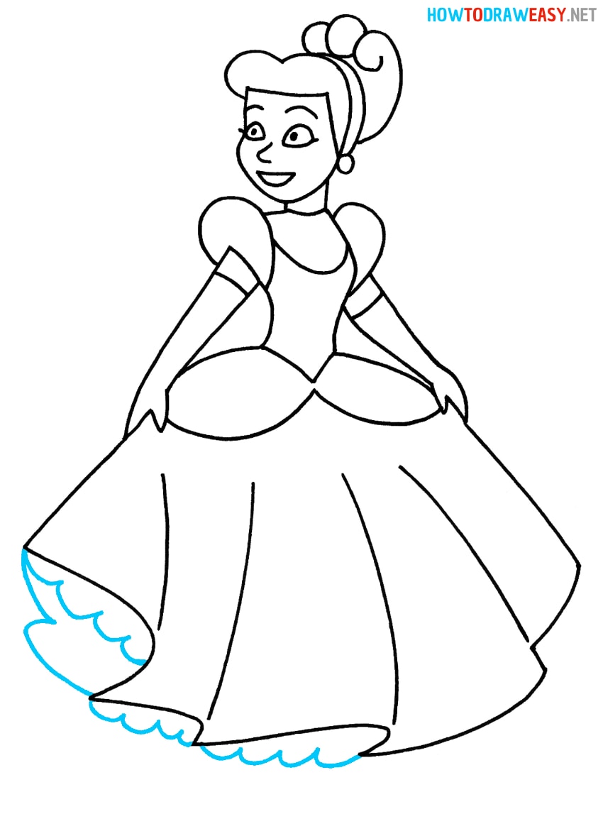 Cinderella Drawing Step by Step