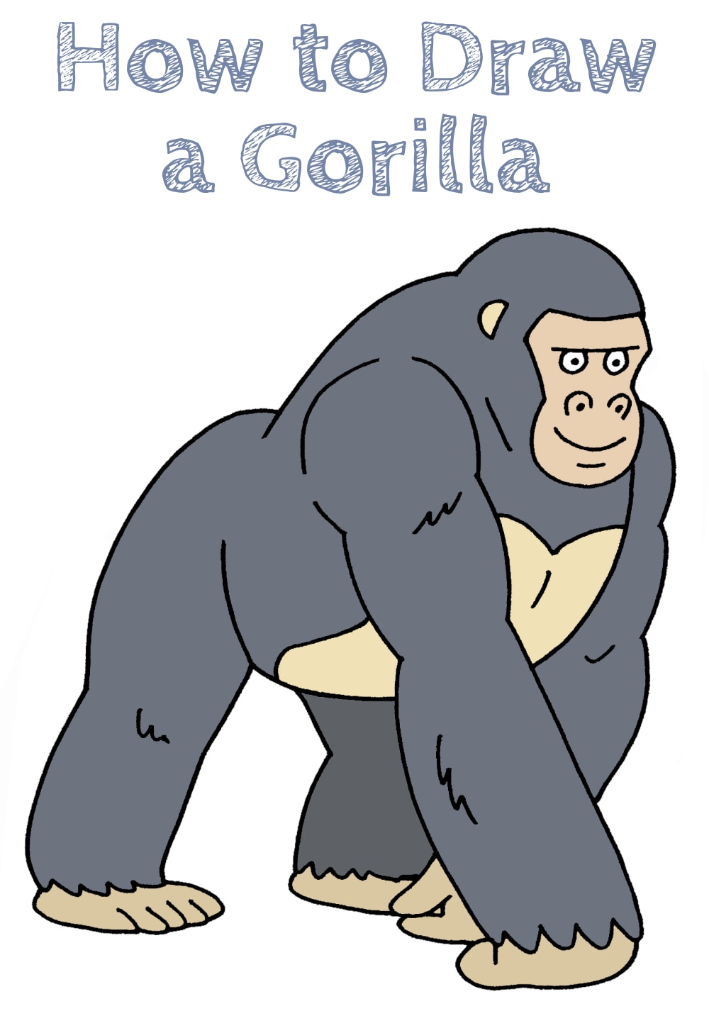 Gorilla Drawing Tutorial for Beginners