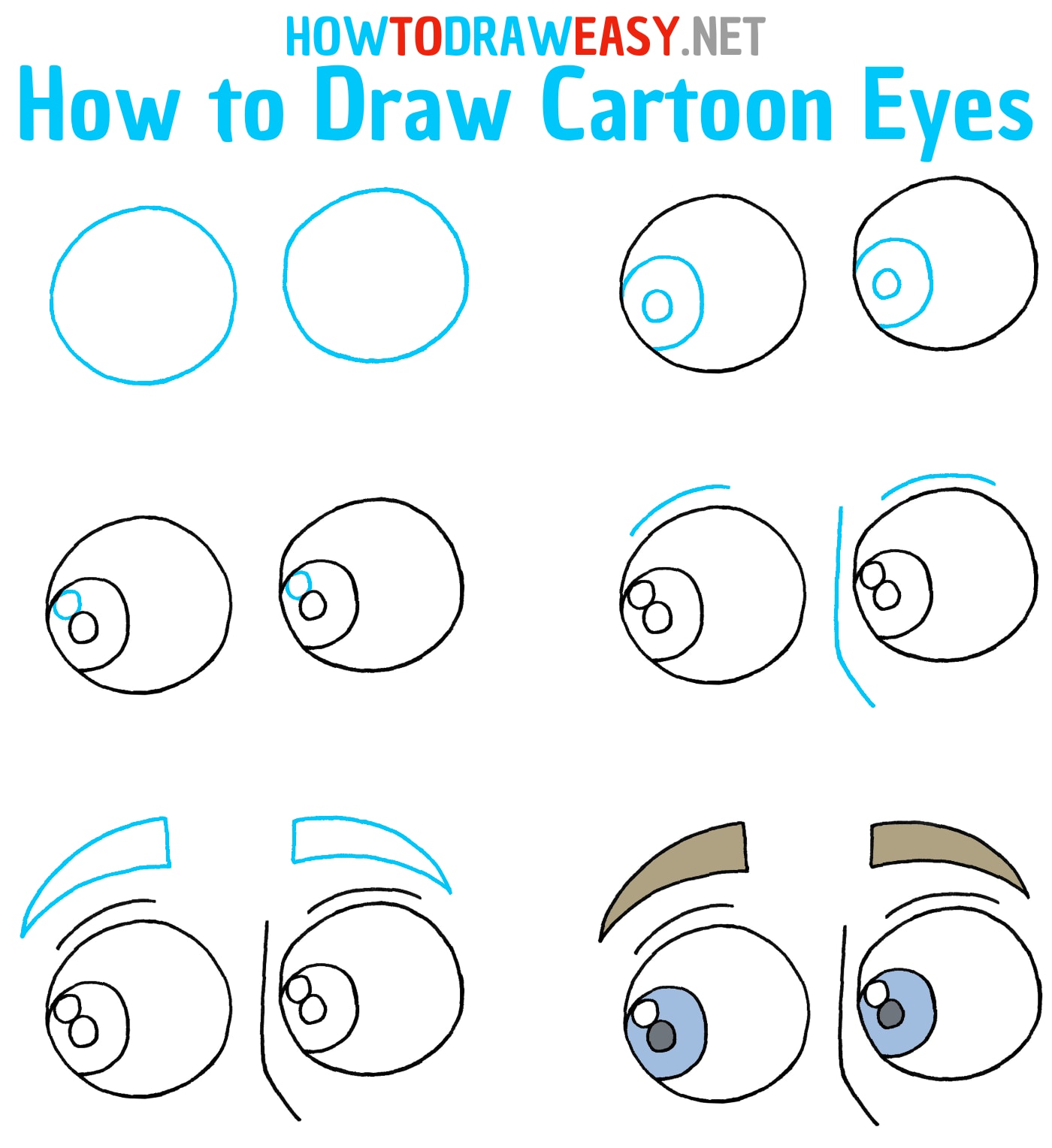 How to Draw Cartoon Eyes Step by Step