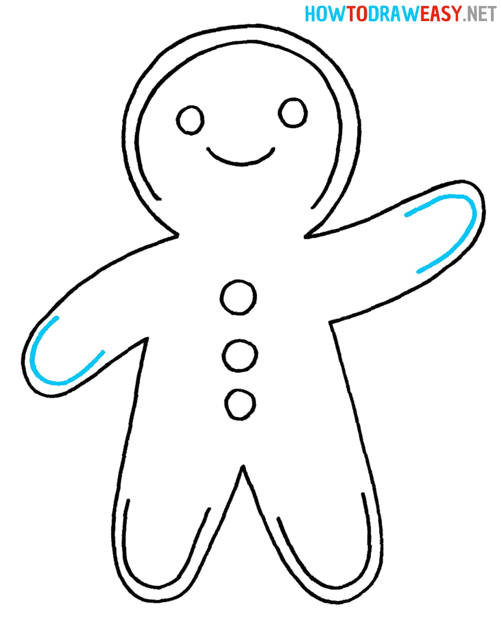 How to Draw a Gingerbread man easy