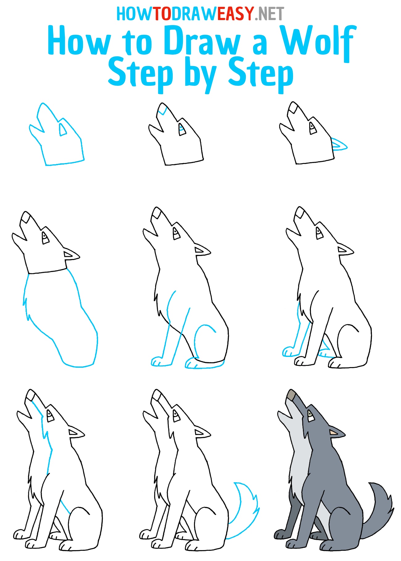 How to Draw a Wolf Easy Step by Step