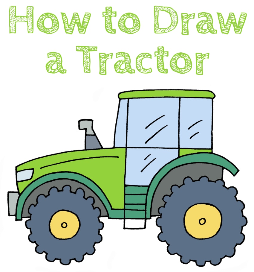 How to Draw an Easy Tractor Tutorial