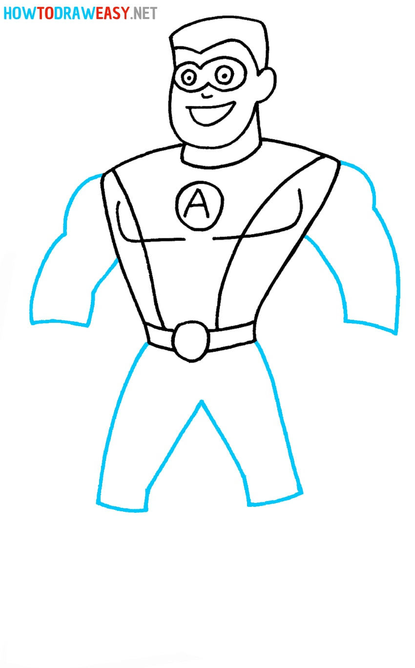 Superhero Step by Step Drawing