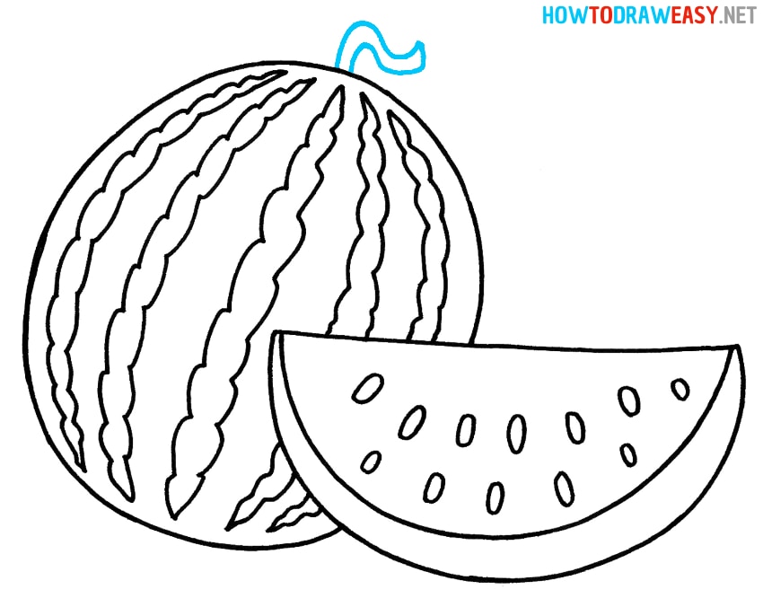 Watermelon Drawing Easy
