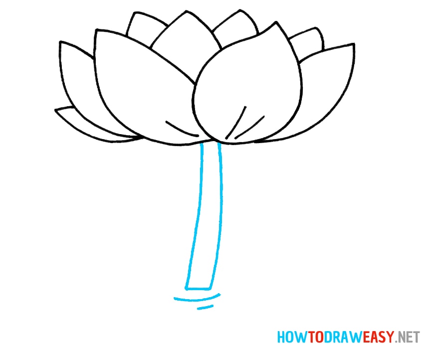 Lotus Drawing for Kids