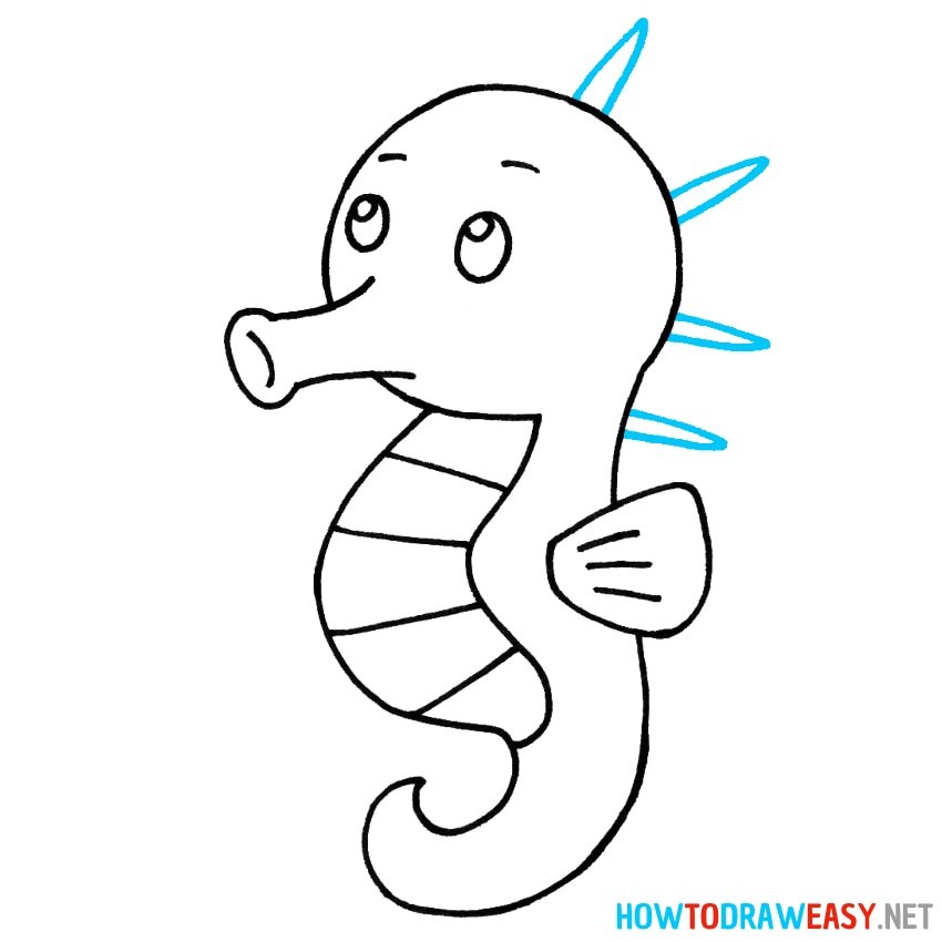 Seahorse Cartoon Drawing