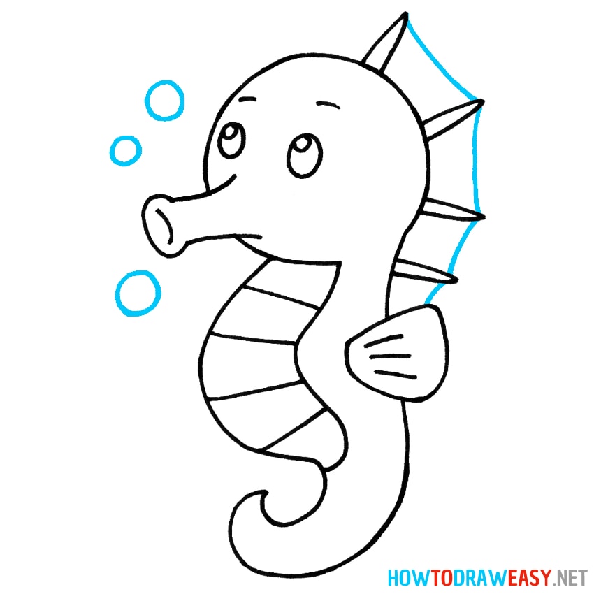 Seahorse Easy Drawing