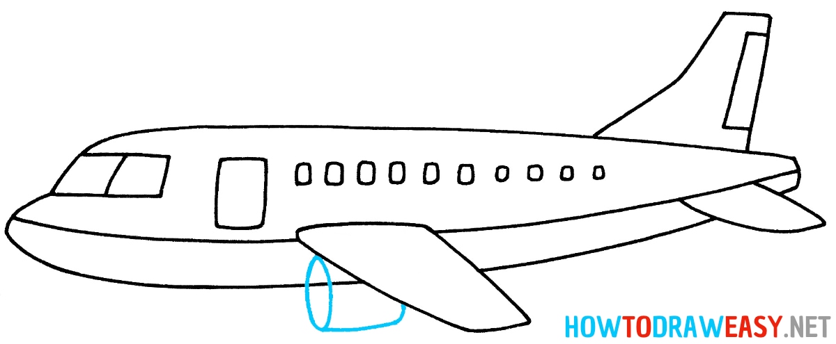 Airplane Drawing Easy