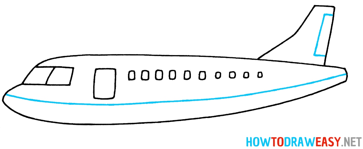 Airplane Simple Drawing