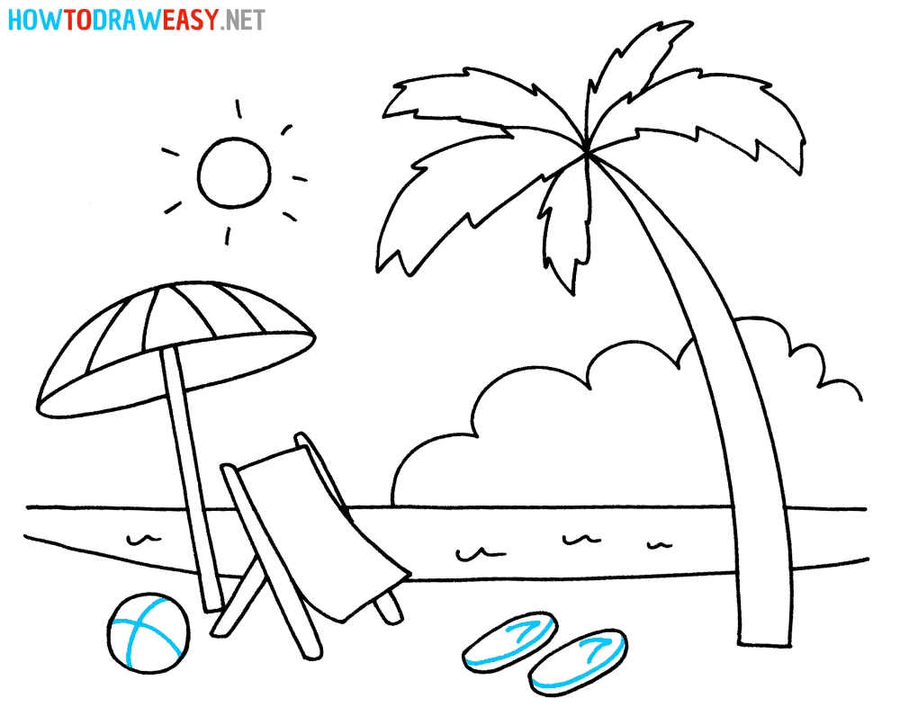 Beach Easy Drawing