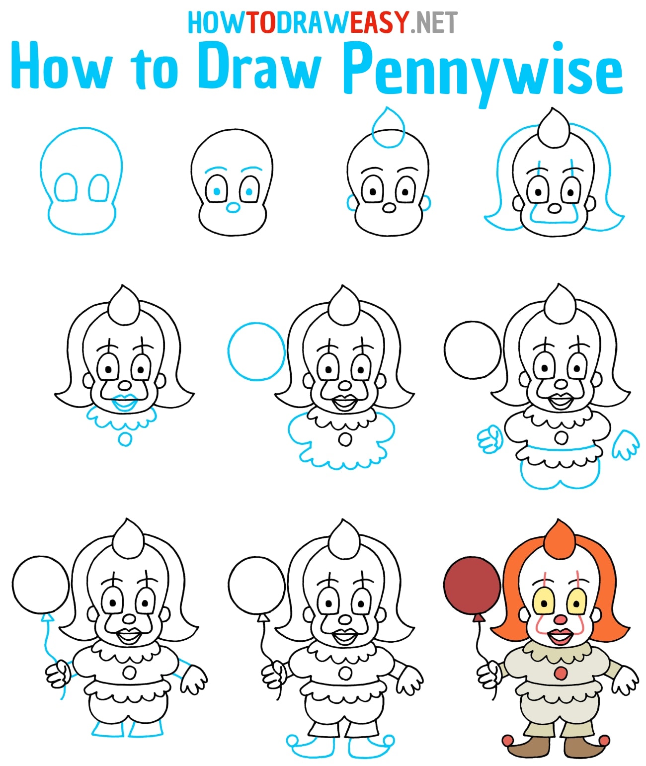 How to Draw Pennywise Step by Step