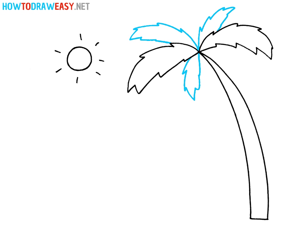 Palm Tree Beach Drawing