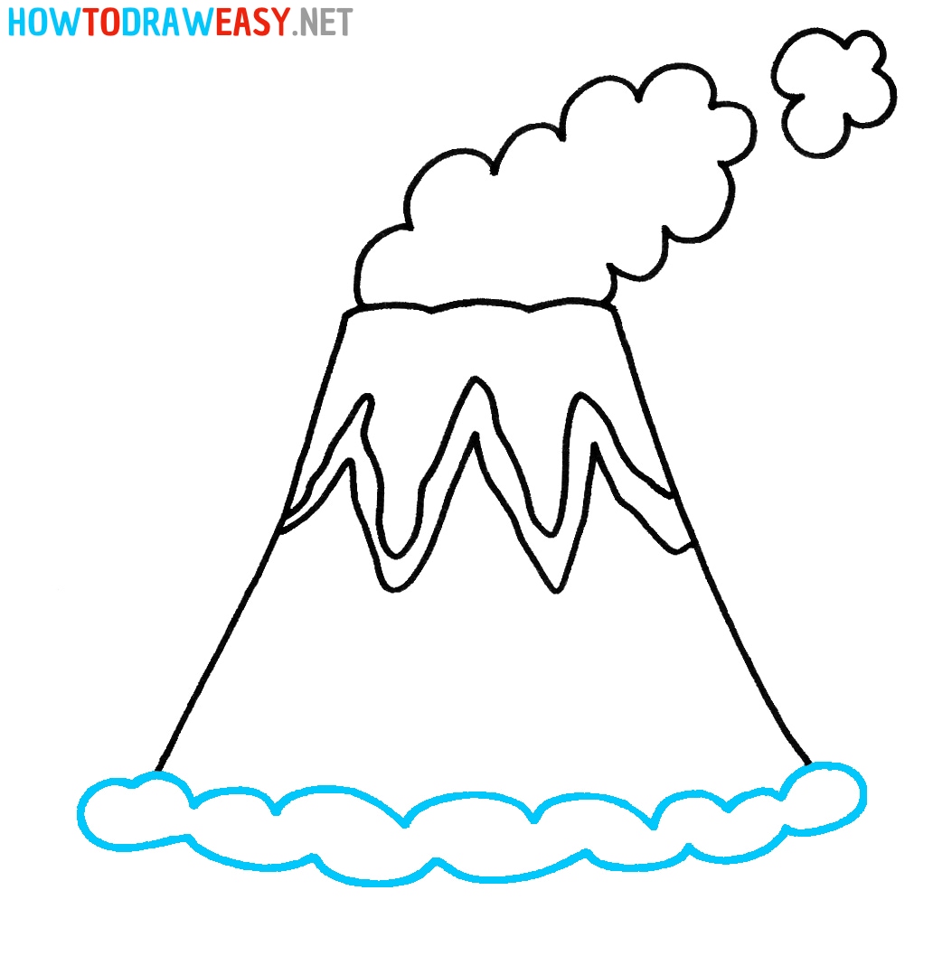 Cartoon Volcano Drawing