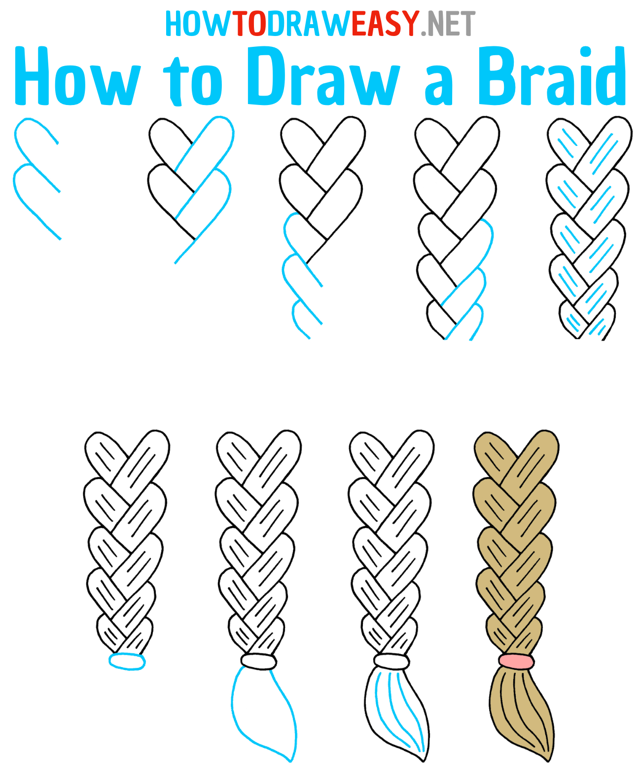 How to Draw a Braid Step by Step