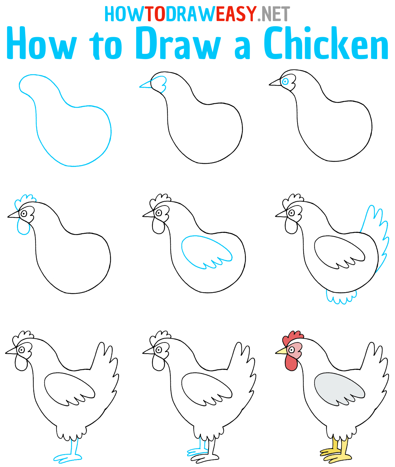 How to Draw a Chicken Step by Step