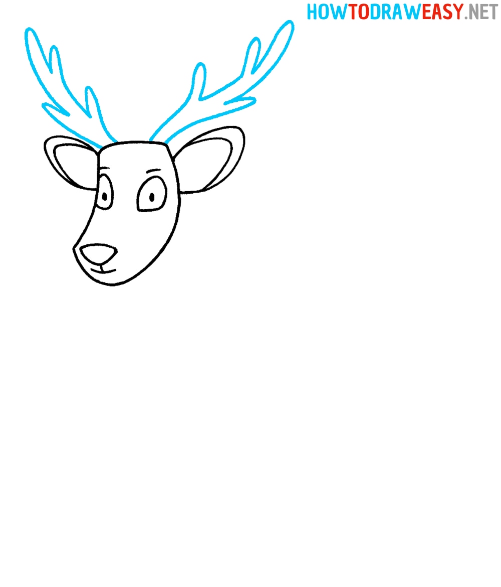 How to Draw a Deer Head with Antlers