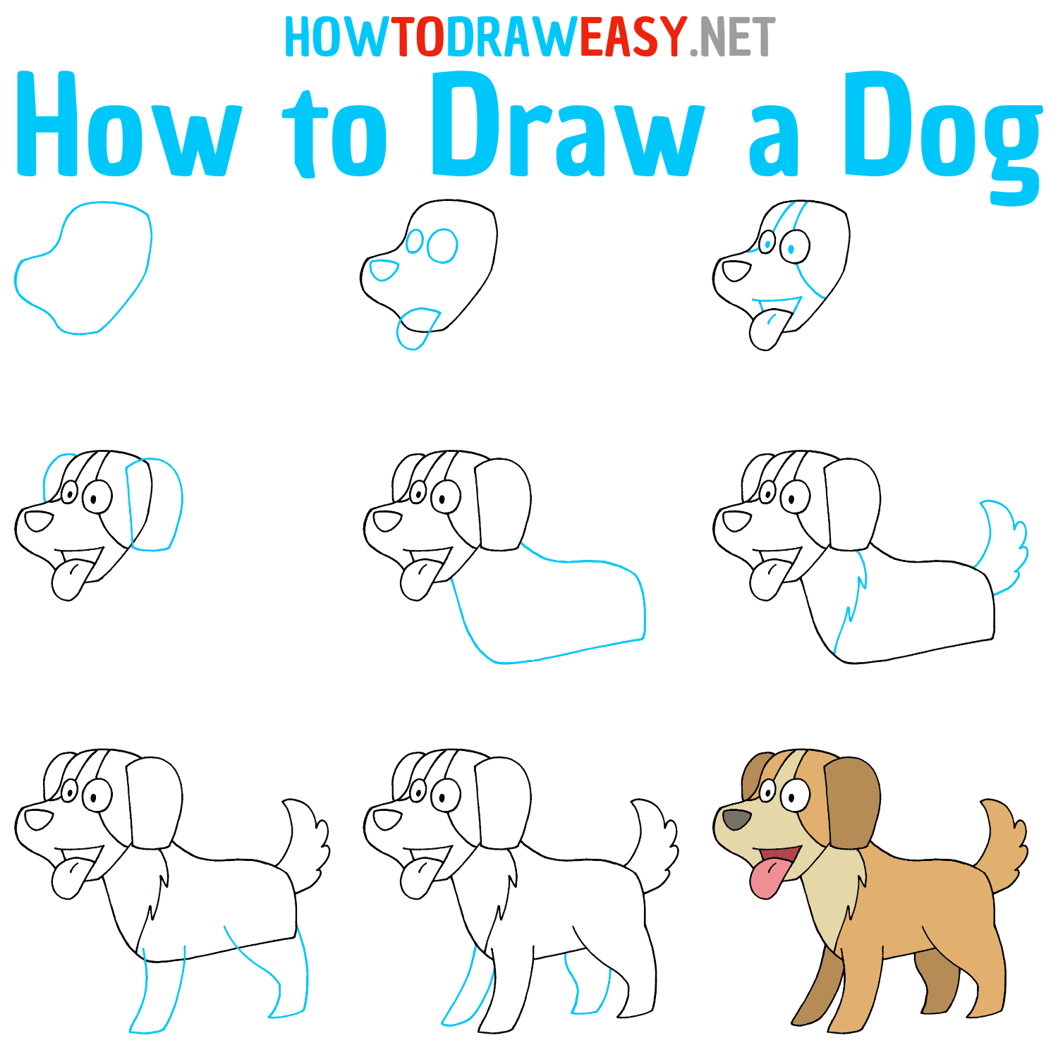 How to Draw a Dog easy for kids | Realistic Dog drawing tutorial - YouTube