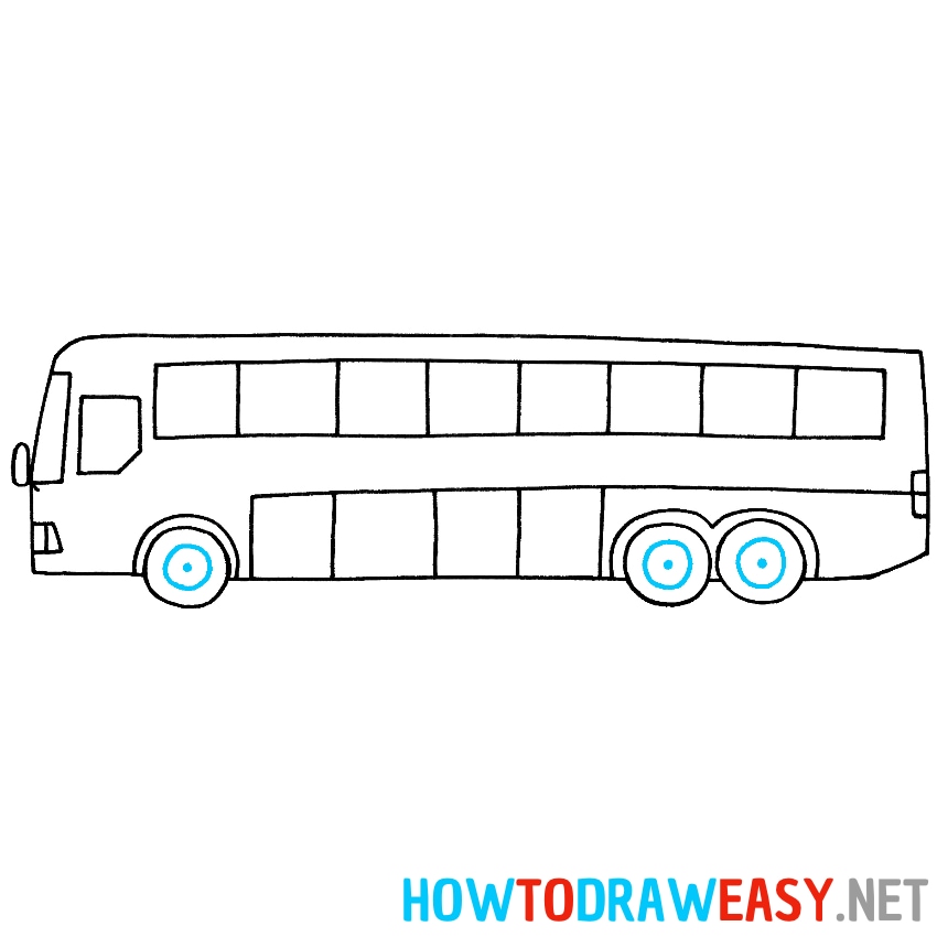 Step by Step Bus Drawing