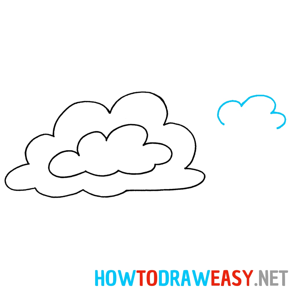 Step by Step Clouds Drawing