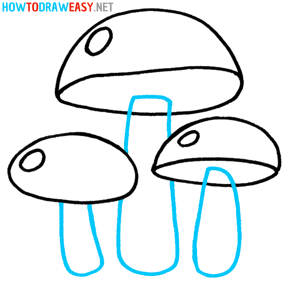 How to Draw Mushrooms Step by Step