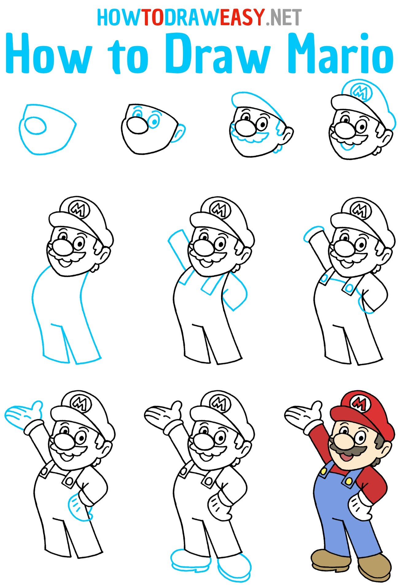 How to Draw Super Mario Step by Step