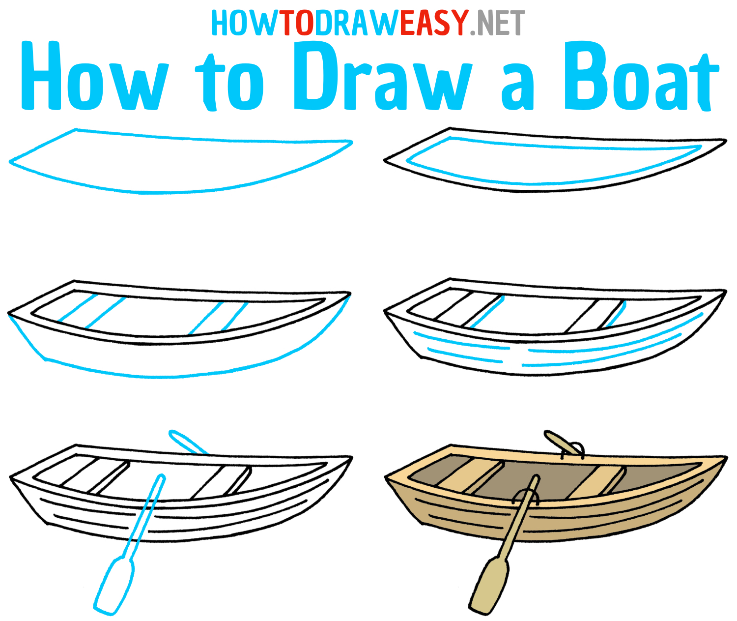 How to Draw a Boat Step by Step
