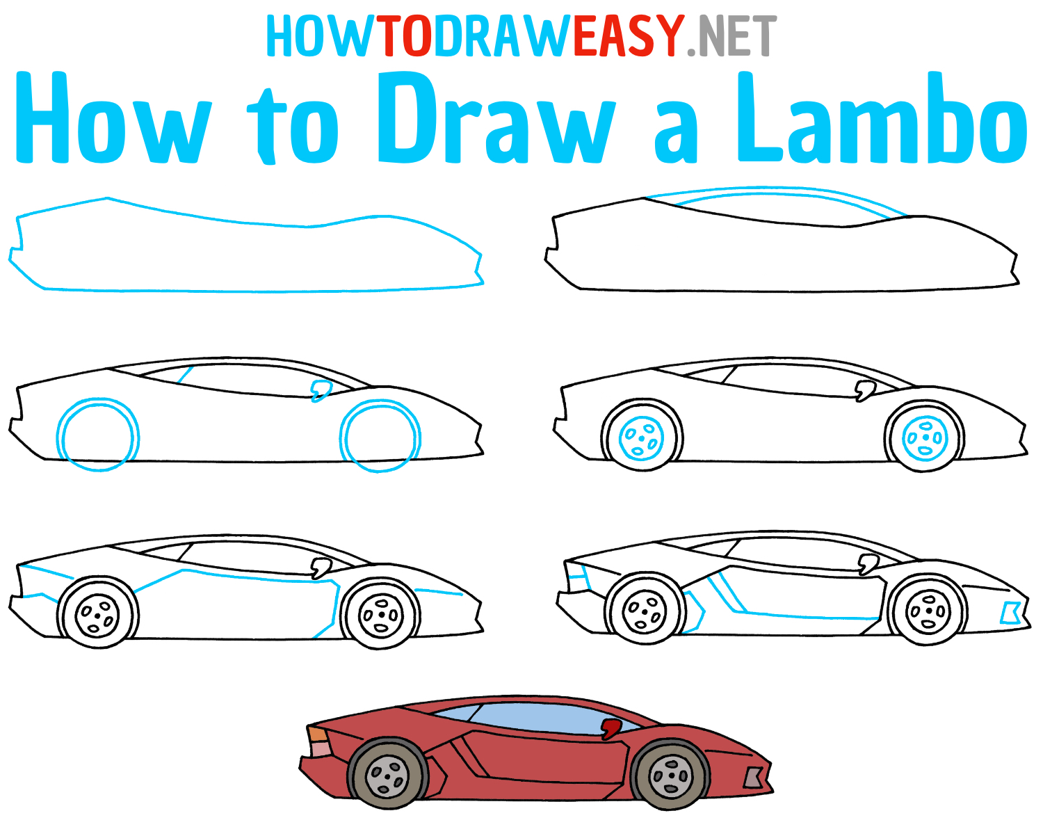 How to Draw a Lambo Step by Step