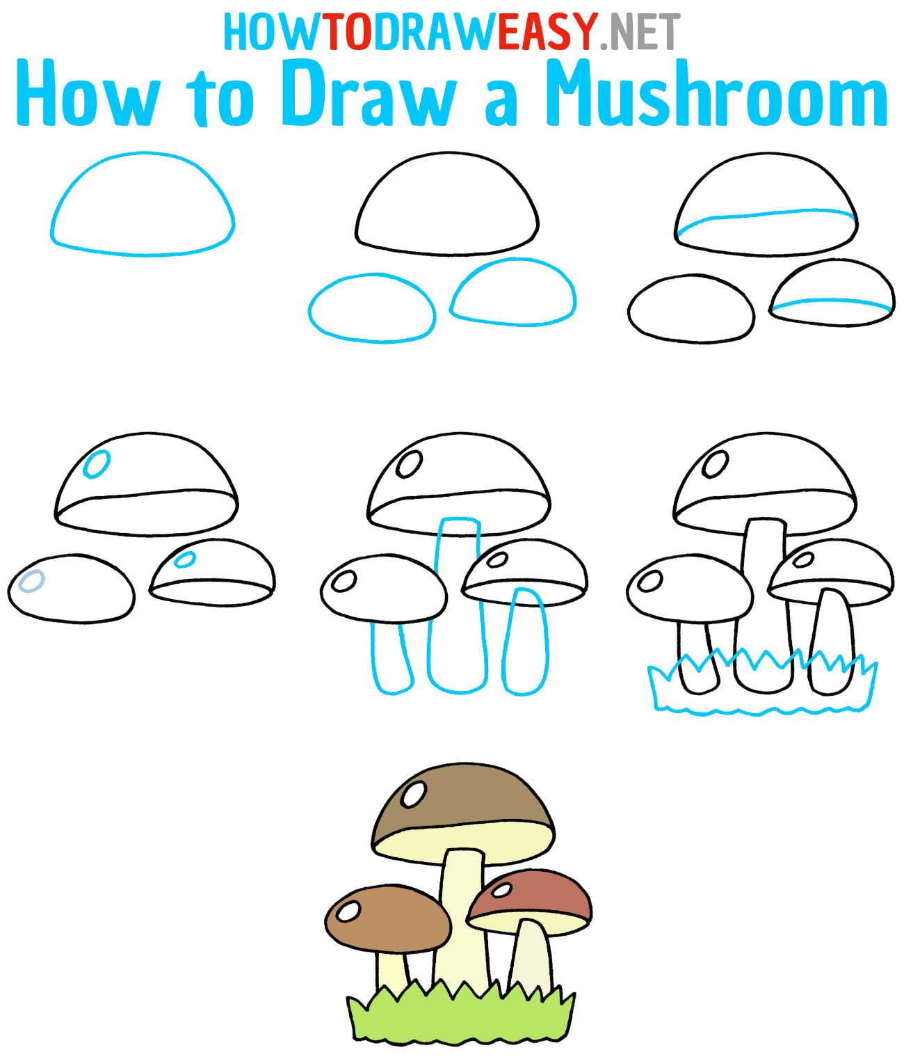 How to Draw a Mushroom Step by Step